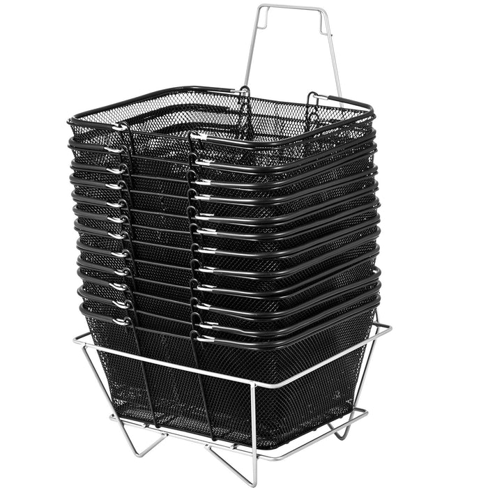 Mesh Wire Shopping Hand Baskets with Stand