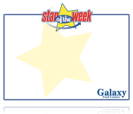 Galaxy Food Centers Star of the Week Shelf Signs-8.5"H x 11"W -100 signs - screengemsinc
