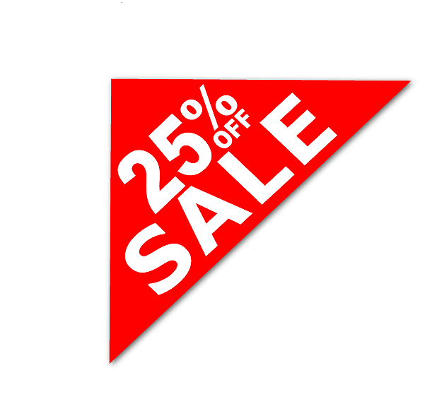 25% Off Sale Corner Window Sign