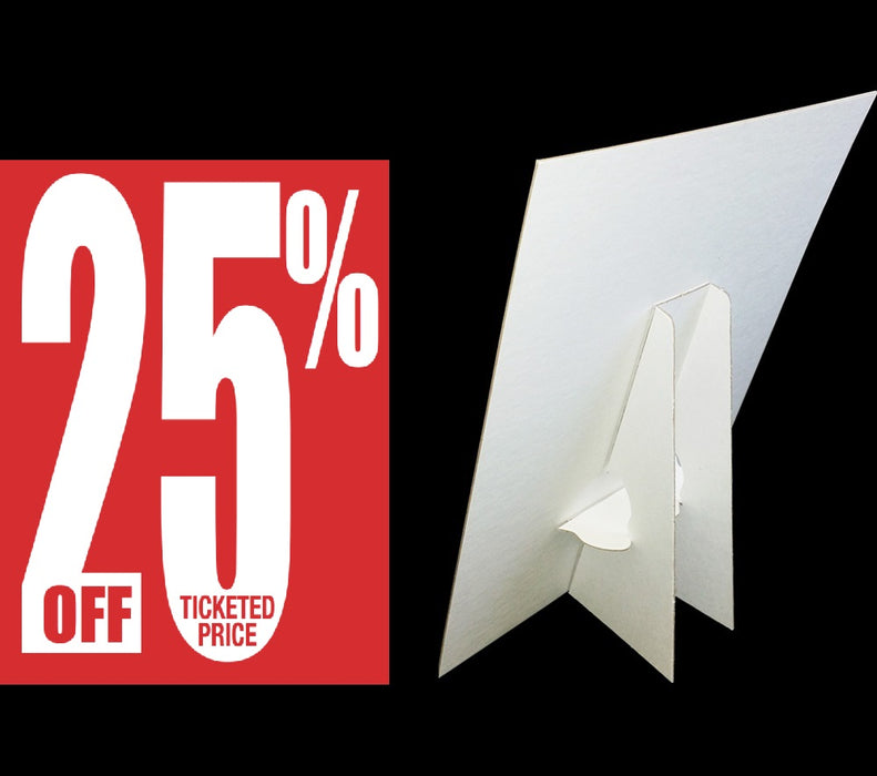 25% Off Ticketed Price Countertop Easel Sign