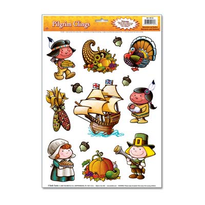 Thanksgiving Static Clings-12 sheets per pack