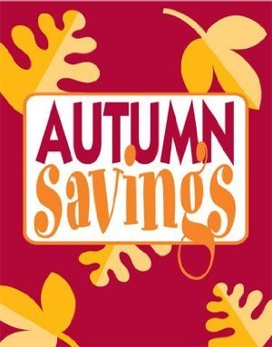 Autumn Savings Event Floor Stand Stanchion Sign Poster