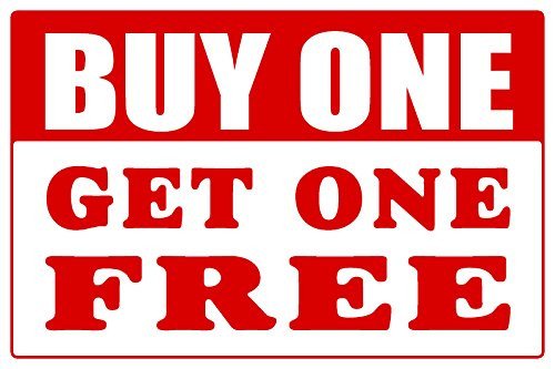 Buy One Get One Free Shelf Sign Price Cards-10 signs