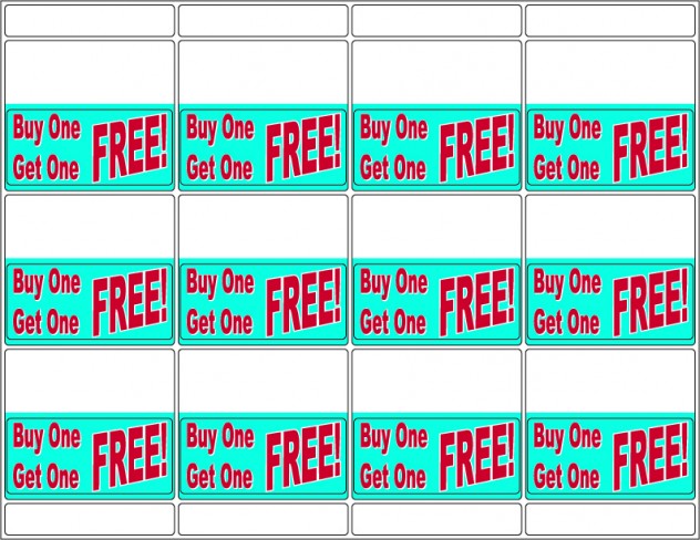 Buy One Get One Free Bib Tags-600 Bib labels