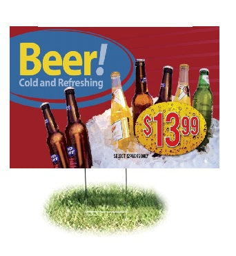 Beer Lawn Yard Signs 24" W x 18" H