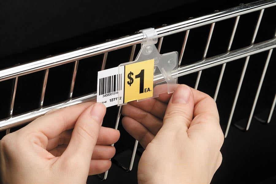 Covered Price Label Tag Holder for Wire Fixtures-2"W x 1.25"H- 50 pieces