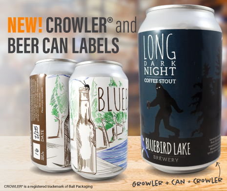 12 oz.  Beer Slim Can Labels for Craft Brewery-Custom Print