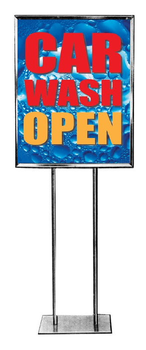 Car Wash Floor Stand Sign Standard Poster-Now Open