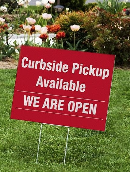 Curbside Pick Up Available Lawn Yard Signs-24"W x 18"H