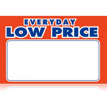 Everyday Low Price Shelf Signs- Retail Price Cards-11"W x 7"H -100 signs - screengemsinc