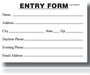 Entry Blanks Entry Form Pads-100 sheets per pad - screengemsinc