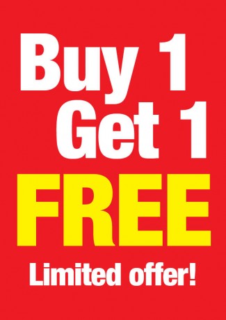 Buy 1 Get 1 Free-Limited Time Standard Poster-Floor Stand Signs-Value Pack