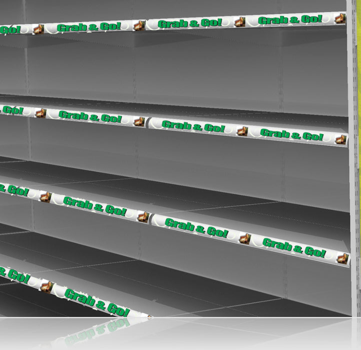 Grab N Go Price Rail Shelf Channel Molding Strips-12"W x 1.25"H -20 pieces