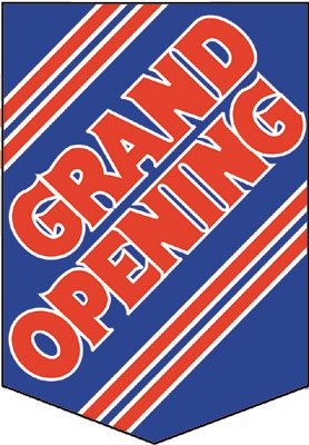 Grand Opening Pennants- 14"W x 20"H- 2 pieces