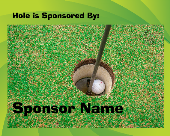 Golf Outing Hole Sponsor Signs & Stake-Hole in One-Custom Printed- 24"x18"