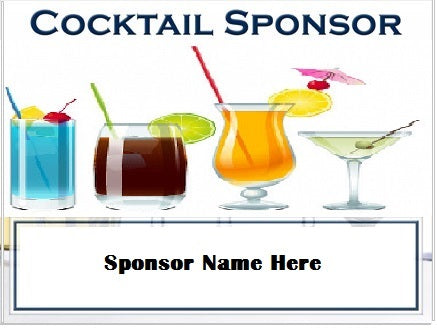 Golf Outing Hole Cocktail Sponsor Signs & Stake-Custom Printed- 24"W x 18"H