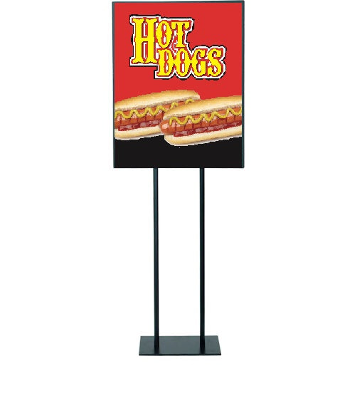 Hot Dog Floor Stand Stanchion Signs-22" W x 28" H