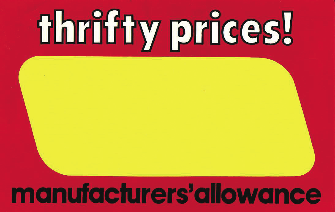 Thrifty Prices Shelf Signs  11"W x 7"H -100 signs - screengemsinc