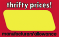 Thrifty Prices Shelf Signs  11"W x 7"H -100 signs - screengemsinc