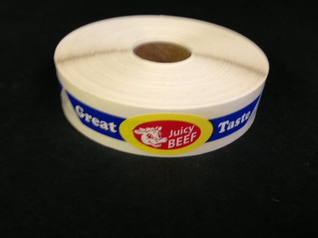 Beef Pressure Sensitive Strap Labels for Supermarkets-1000 labels
