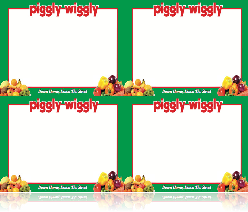 Piggly Wiggly Supermarkets Produce Department Shelf Signs-Price Cards