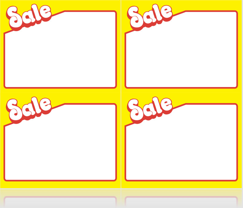 Sale Shelf Signs Price Cards- 4UP Laser Compatible-VALUE PACK 4000 signs