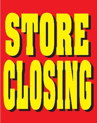 Store Closing Posters Floor Stand Sign 22"W x 28"H