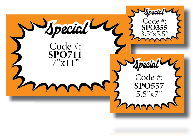 Special Starburst Shelf Signs Price Cards-5.5"x 3.5"-100 signs