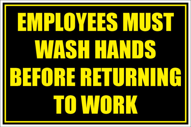 Employees Must Wash Hands Store Policy Sign- 4 pieces