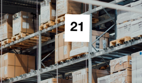 Warehouse L Shaped Aisle Markers-#21 thru #30