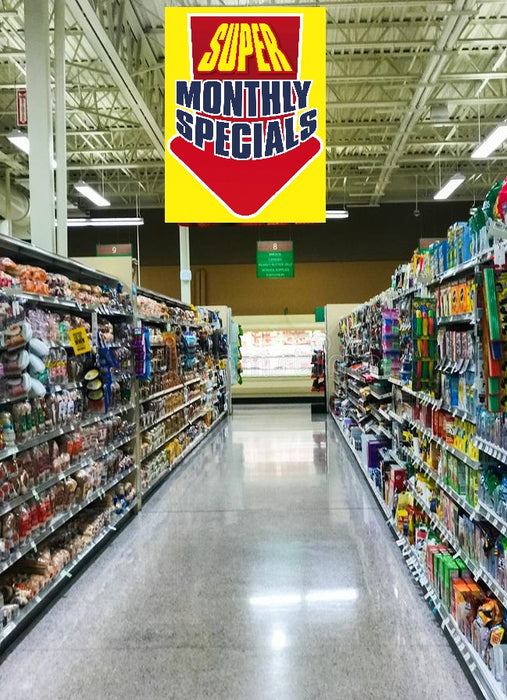 Super Monthly Special Ceiling Danglers- Hanging Sign 22" W x 28" L