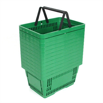 Shopping Baskets Hand Baskets-Green- 12 units