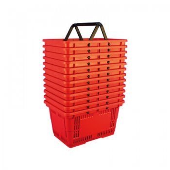 Shopping Baskets Hand Baskets- Red-12 units