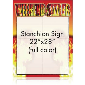 Weekend Sizzler Floor Stand Signs-22"W x 28"H