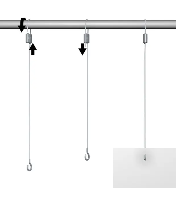 Adjustable Ceiling Cable with Hooks Sign Holders-10 pieces
