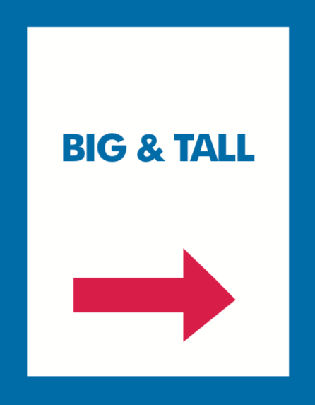 Thrift Store Hanging Aisle Marker Signs-Big & Tall