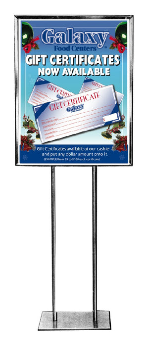 Galaxy Food Centers Gift Certificate Floor Stand Sign -Christmas Design-22"W x 28"H