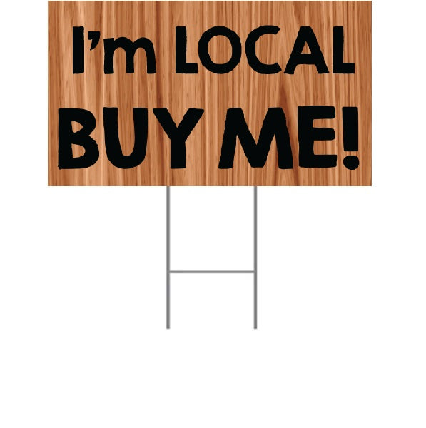 Buy Local Lawn Yard Signs for Supermarkets- 24"W x 18"H- 2 pieces