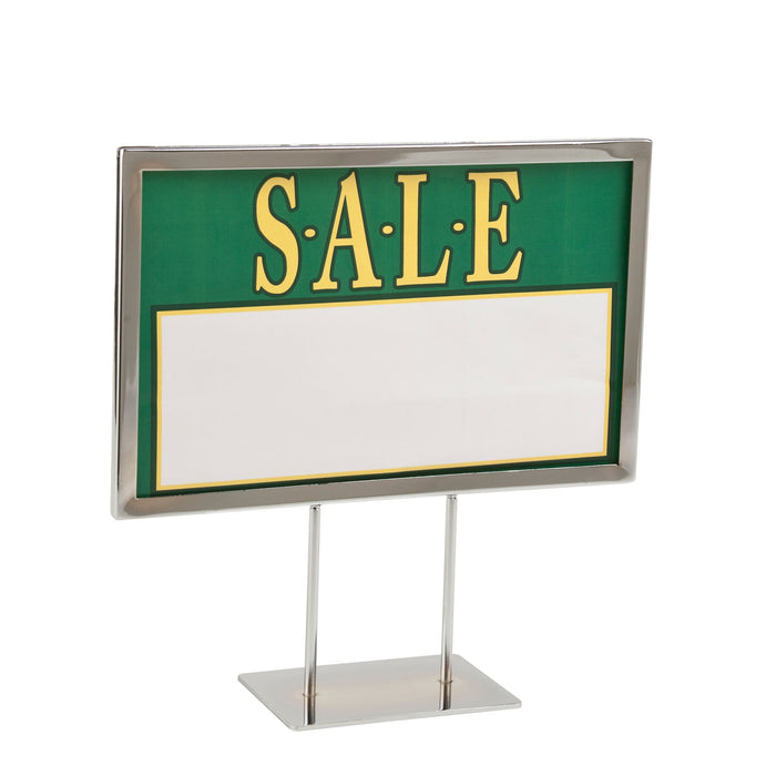 Sign Holders -Metal Sign Frames-4" Stems and Flat Base-11"W x 7"H -24 pieces
