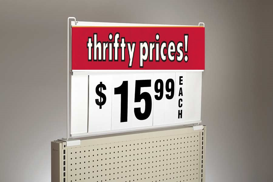 Large Spiral Sign Board Thrifty Prices Header Insert-6"