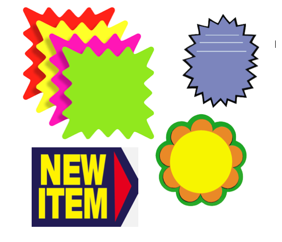 Shelf Signs Price Cards Die Cut & Aisle Violators