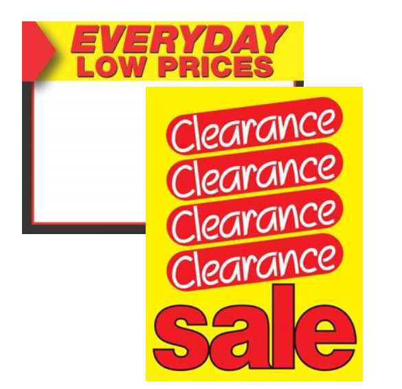 Shelf Sign Price Cards Everyday Low Price & Clearance