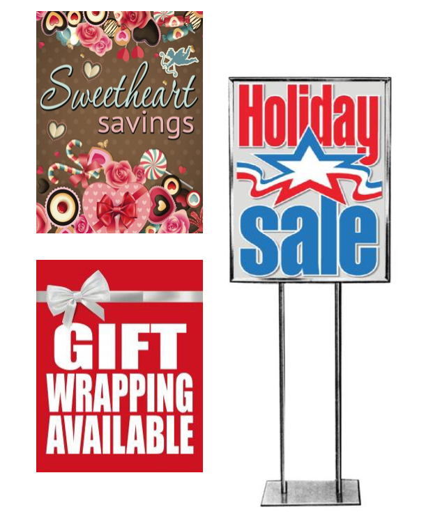 Floor Stand Stanchion Sign Holders & Stanchion Signs Seasonal