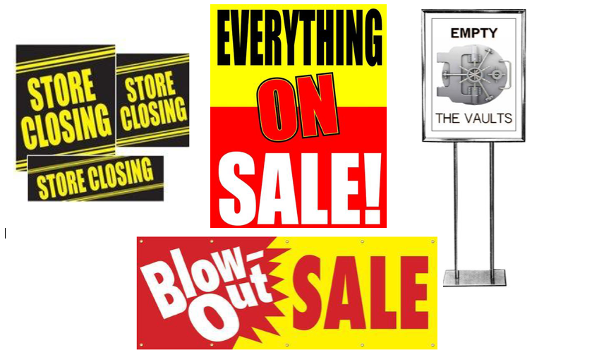Sale Event Signs Store Closing