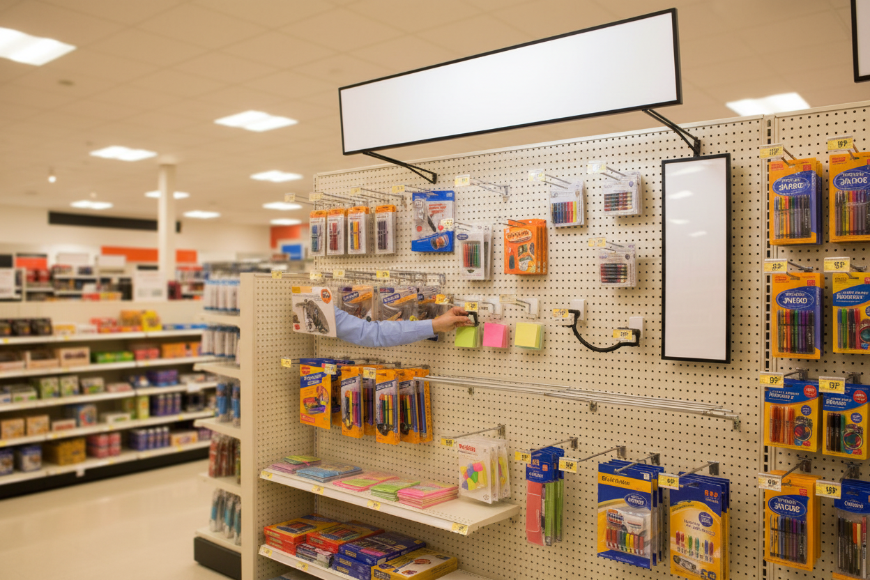 Pegboard Sign Holders Display