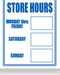 Store Hours Static Door  Decal Clings 8.5"W x 11" H -2 pieces - screengemsinc