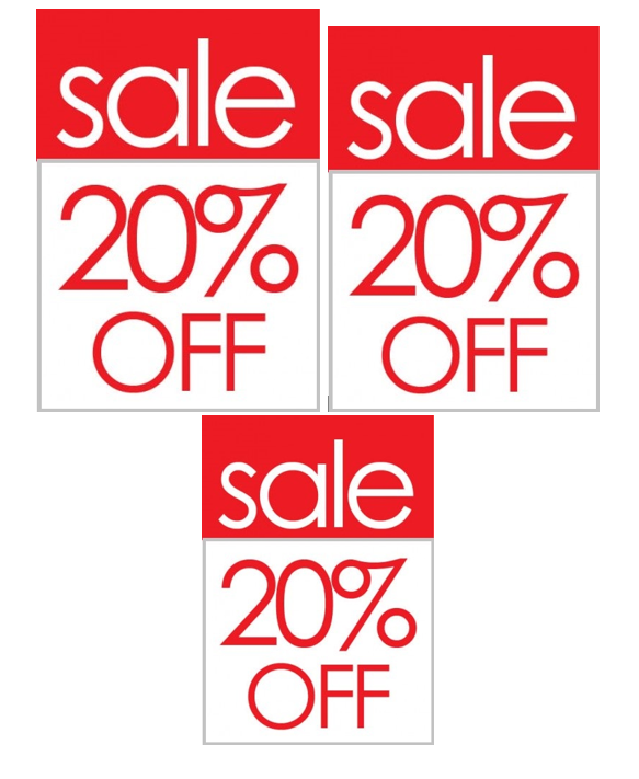 20% off Sale Retail Store Sign Kit - 20 pcs