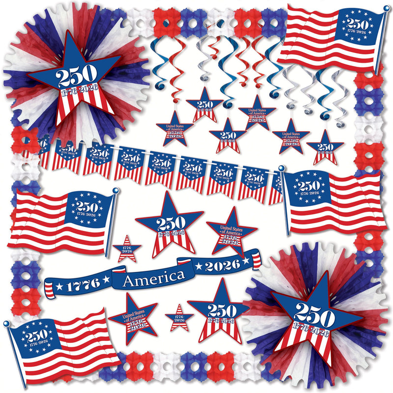 250 Years Patriotic Display Decoration Kit