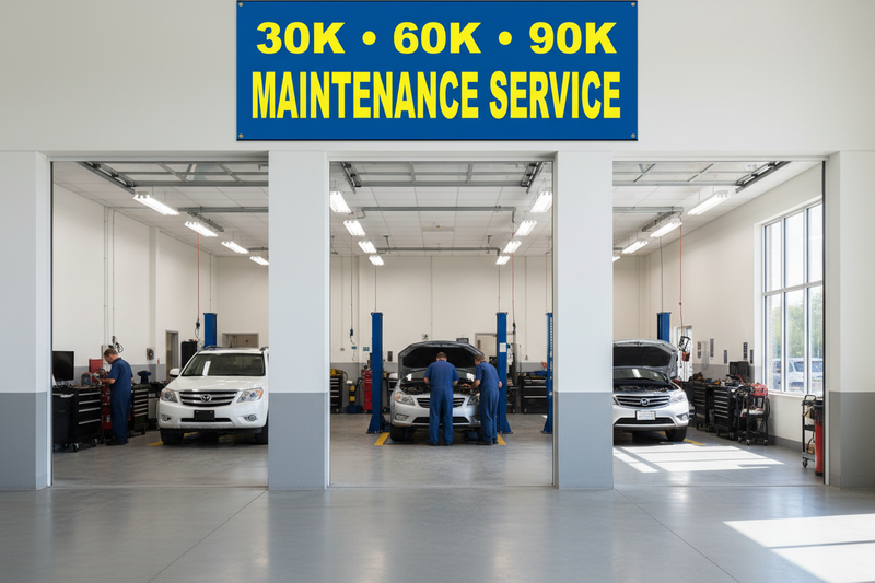 30K 60K 90K Car Maintenance Banner Auto Shop Lifestyle