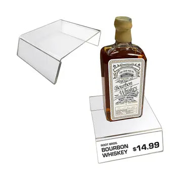 Acrylic Display Risers with Sign/Label Holder for Wine & Spirits- 5 pieces